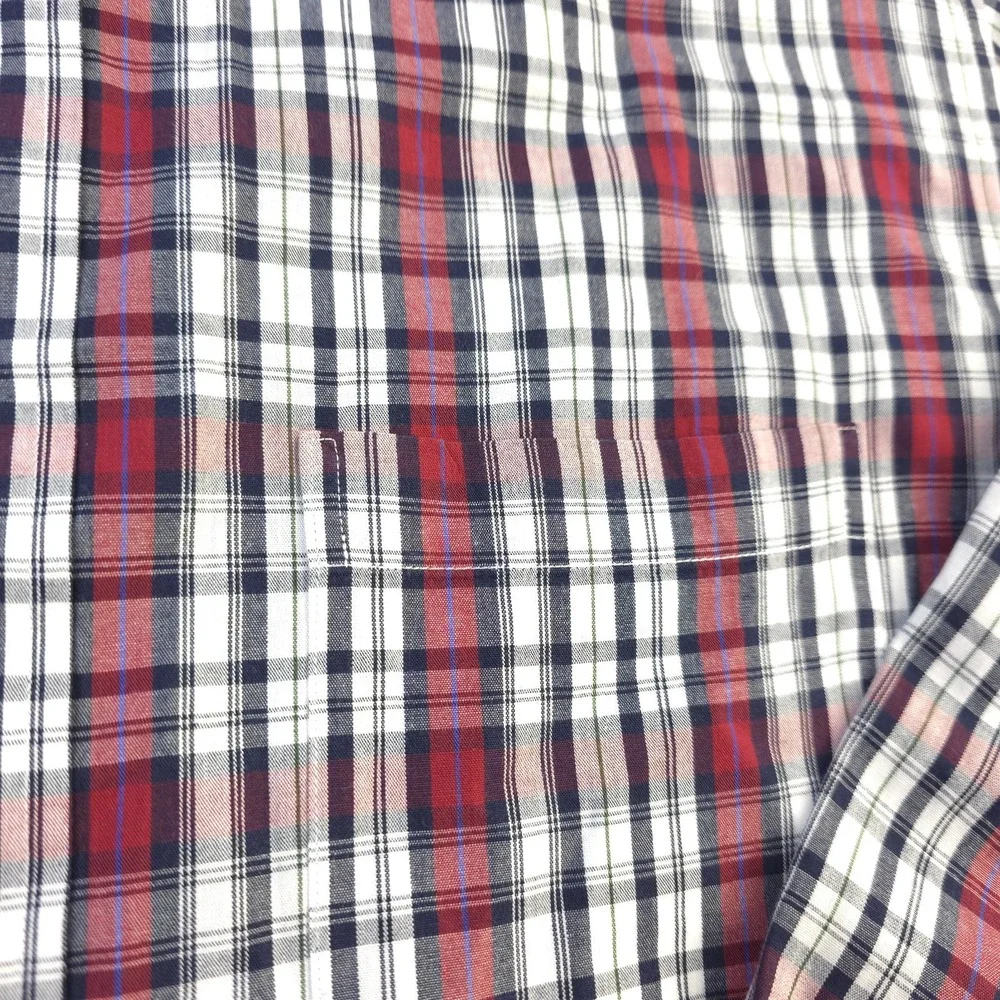 Brooks Brothers‎ Shirt Medium Long Sleeve Button Down Red Plaid 346 Cotton
